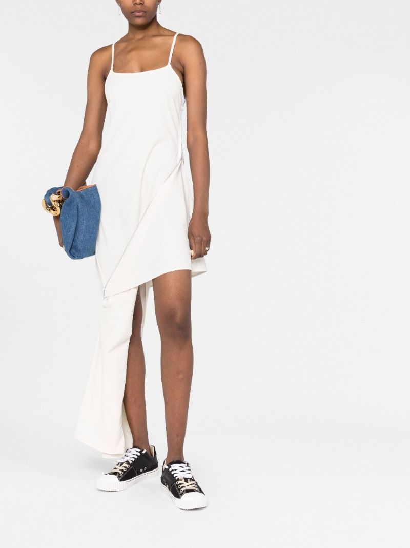 White Asymmetrical Midi Dress