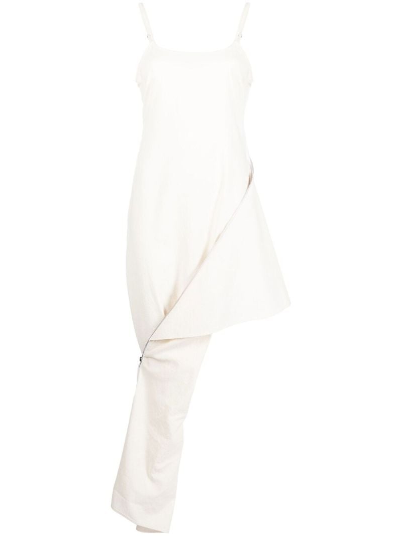 White Asymmetrical Midi Dress