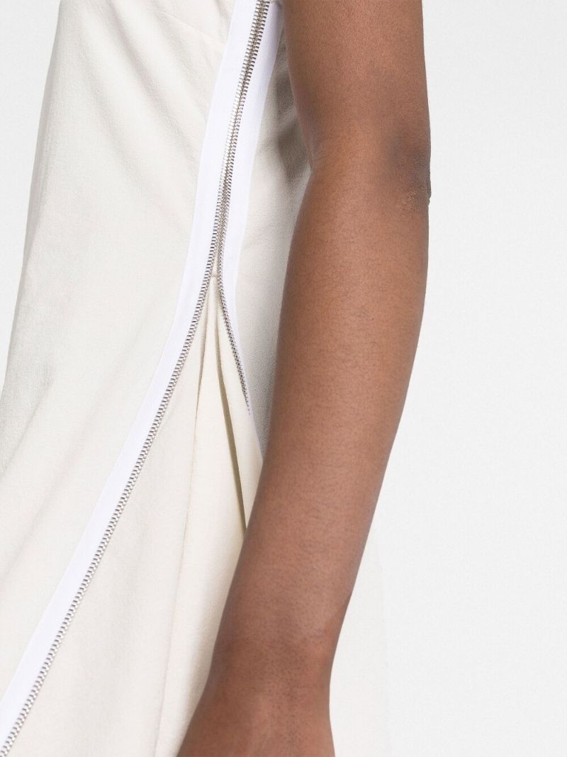 White Asymmetrical Midi Dress