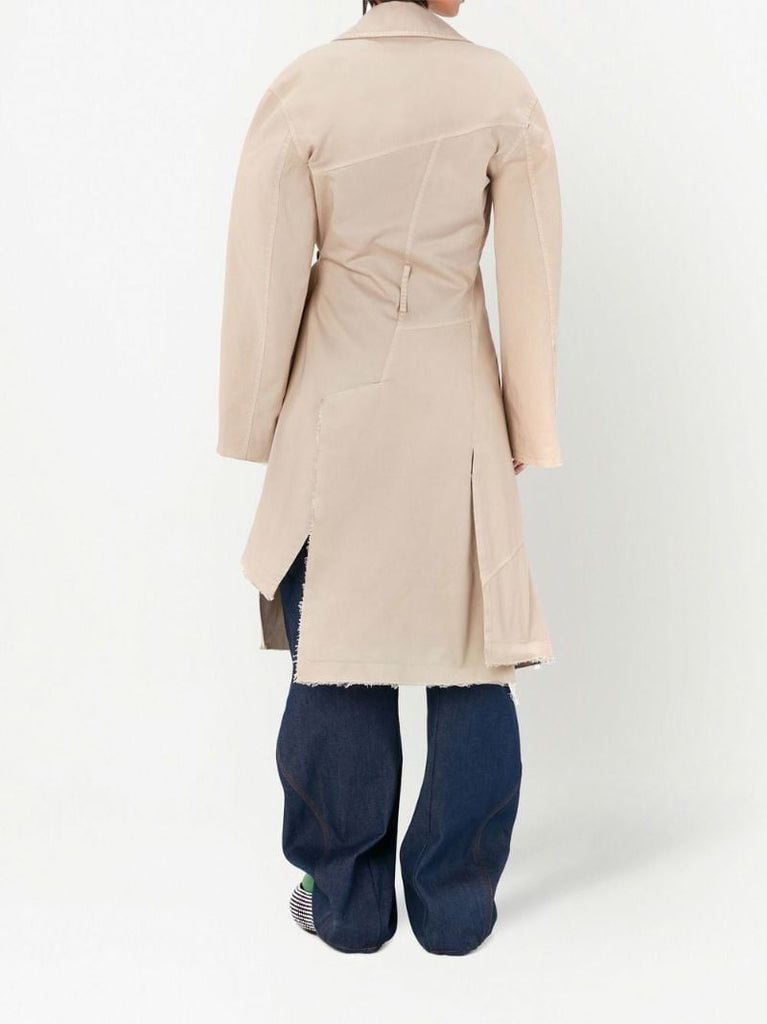 Neutral Twisted Buckle Trench Coat