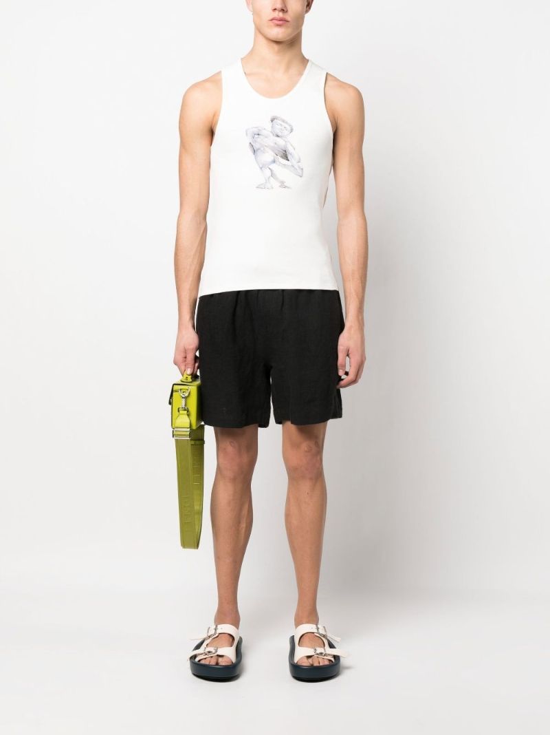 X Pol Anglada White Print Tank Top