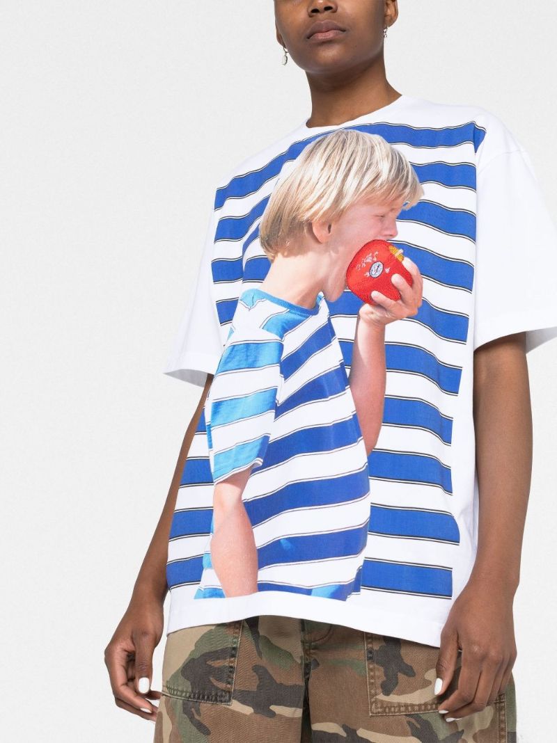 White Graphic Print T-shirt