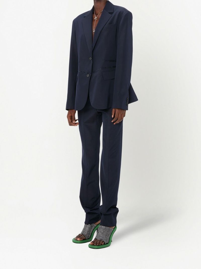 Blue Straight-leg Trousers