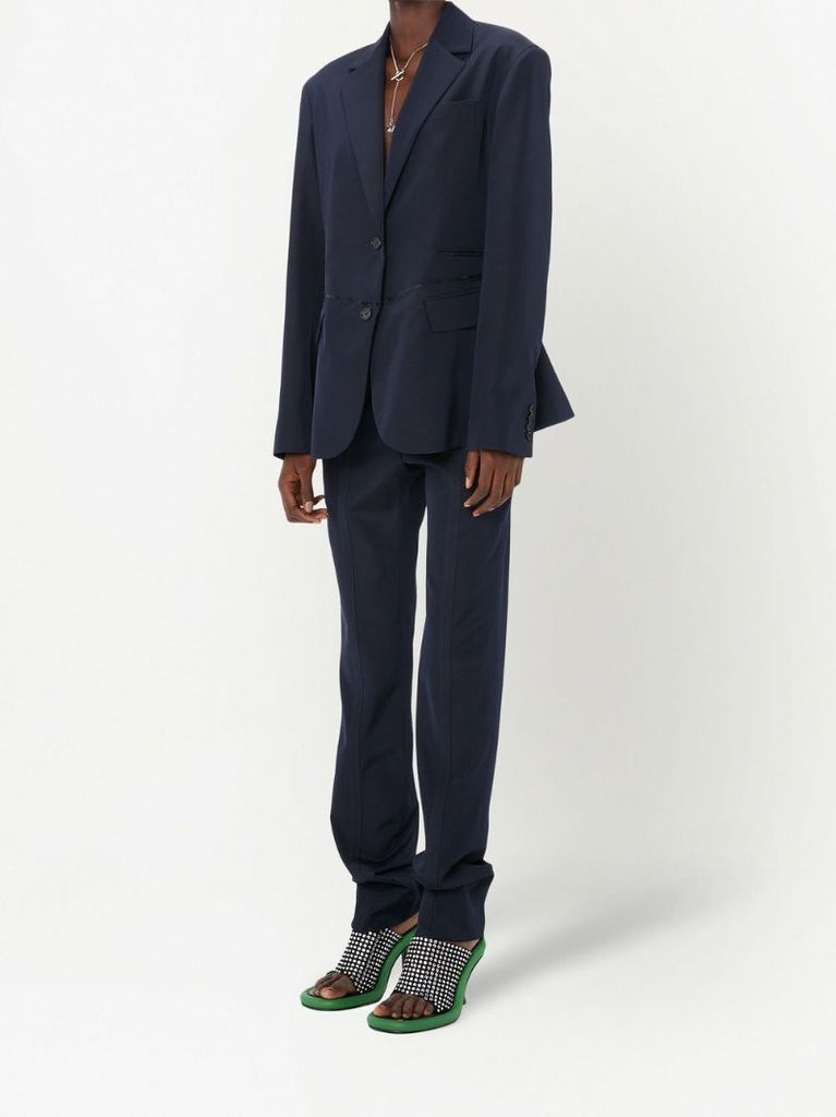 Blue Straight-leg Trousers