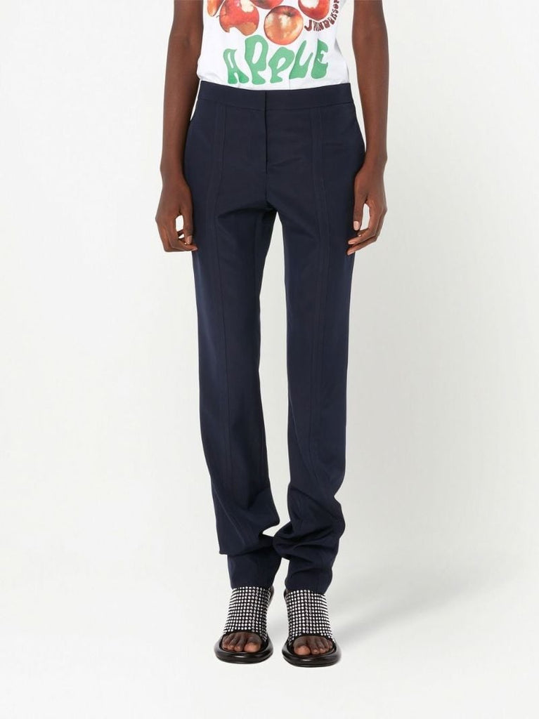 Blue Straight-leg Trousers