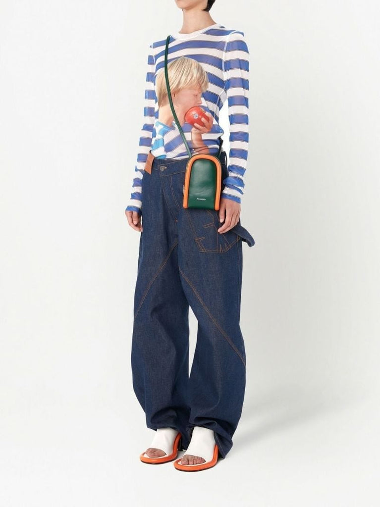 Blue Graphic Print Striped Top