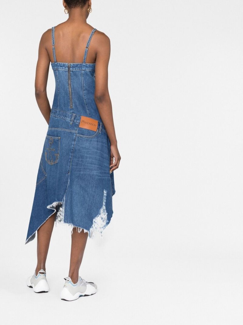 Blue Asymmetrical Denim Dress