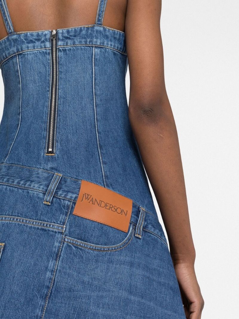 Blue Asymmetrical Denim Dress