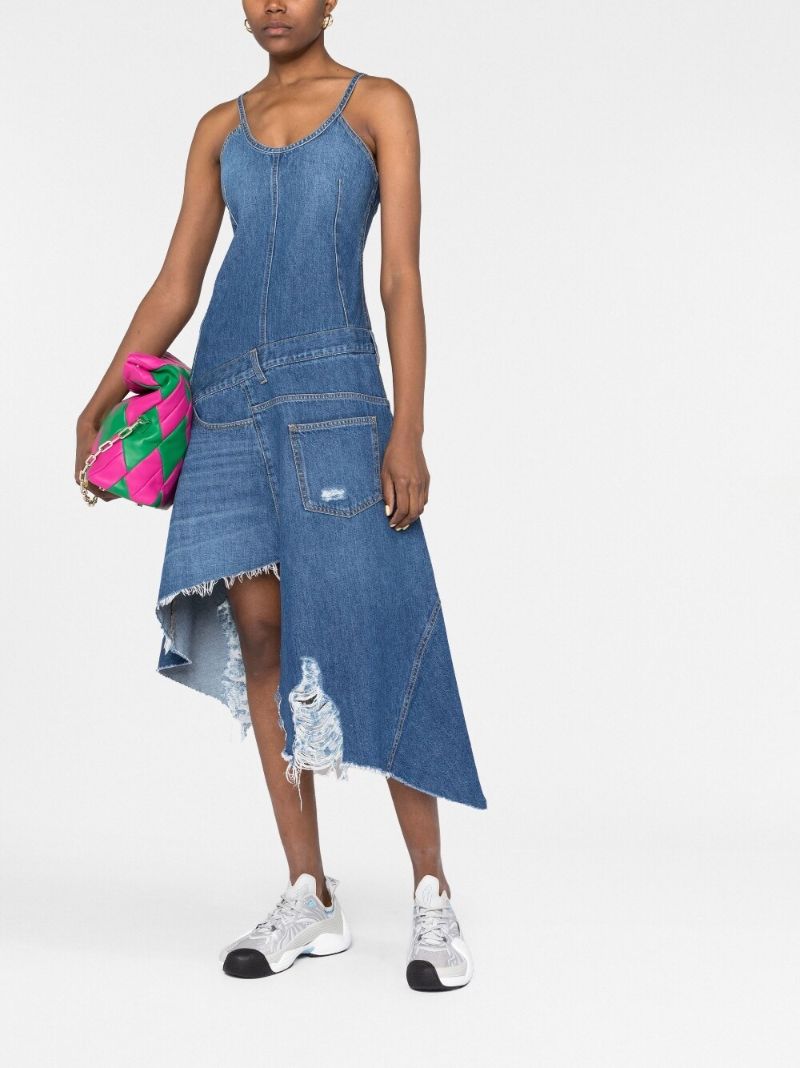 Blue Asymmetrical Denim Dress