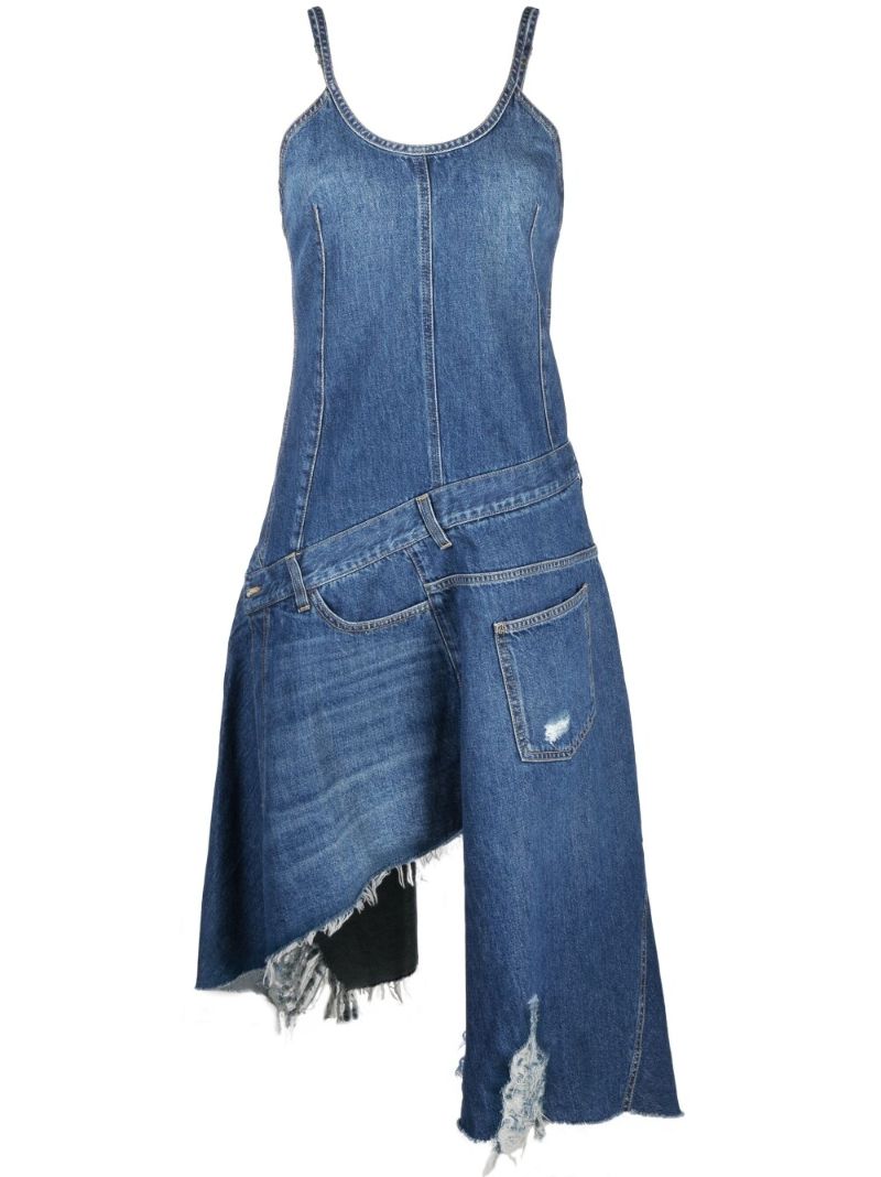 Blue Asymmetrical Denim Dress