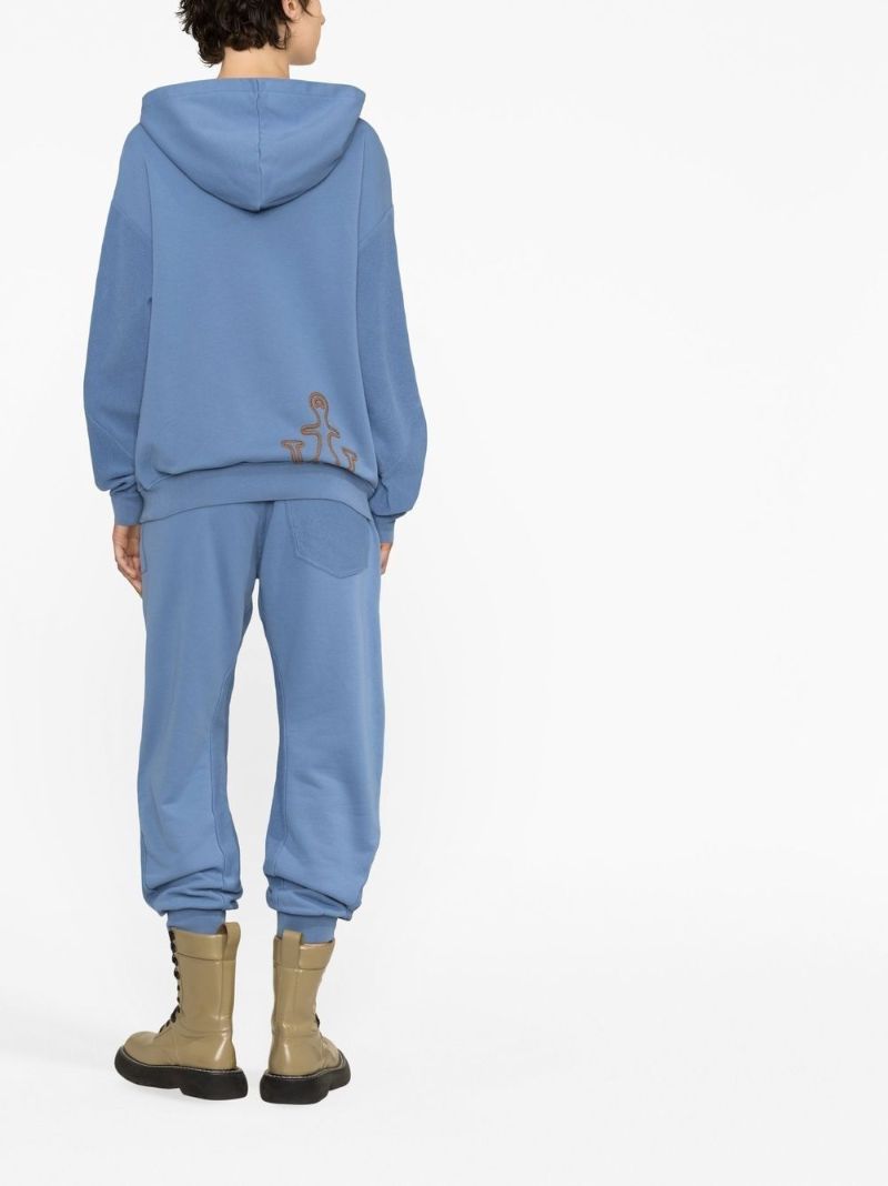 Blue Organic Cotton Logo Patch Hoodie