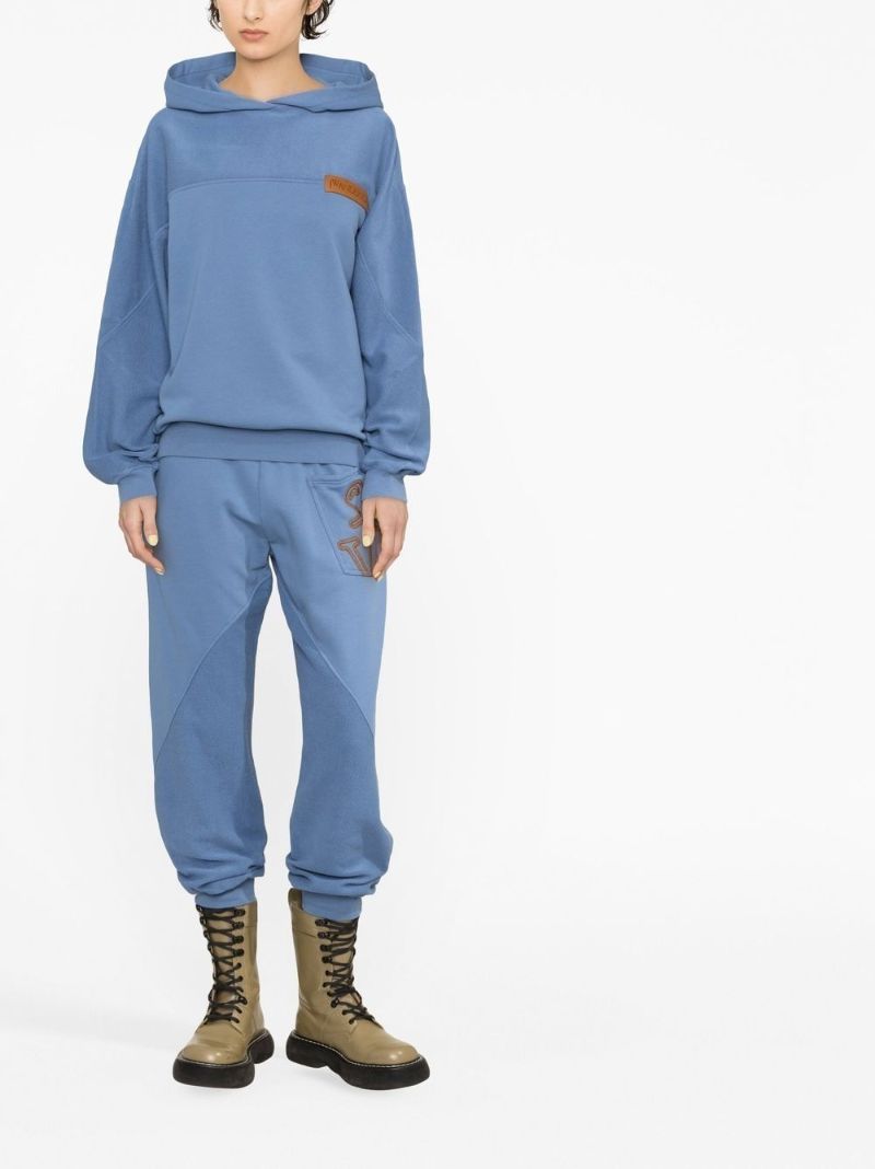 Blue Organic Cotton Logo Patch Hoodie