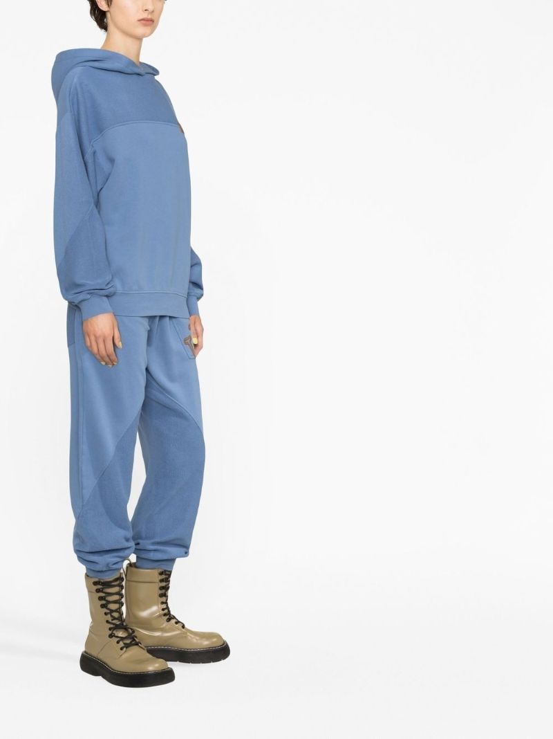 Blue Organic Cotton Logo Patch Hoodie