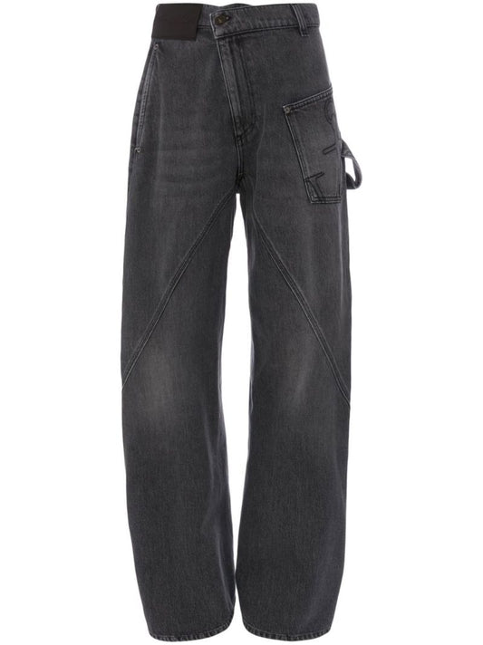 Grey Twisted Workwear Jeans