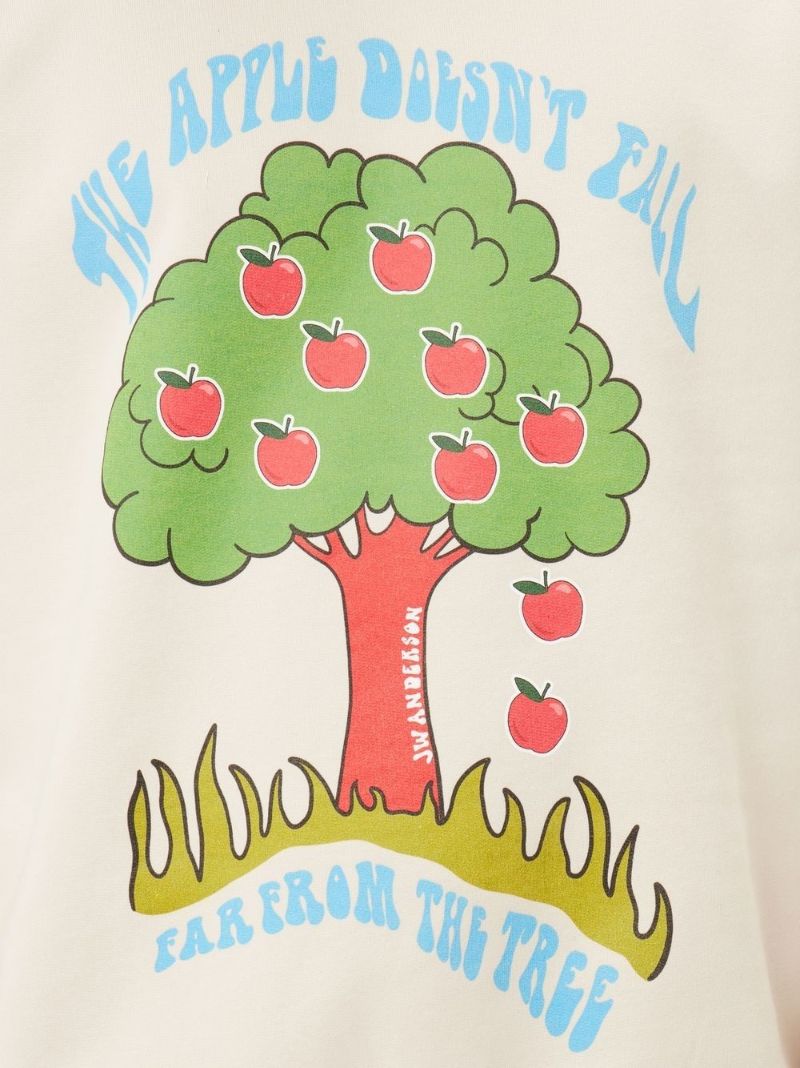 White Apple Tree Print Sweatshirt