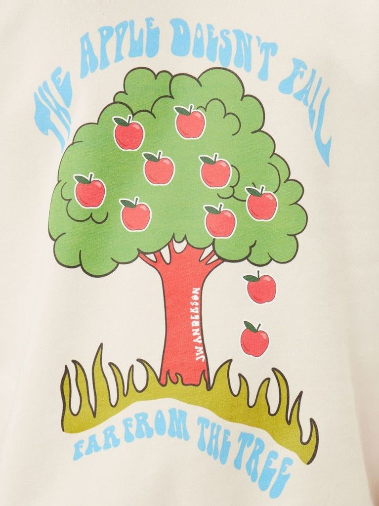 White Apple Tree Print Sweatshirt