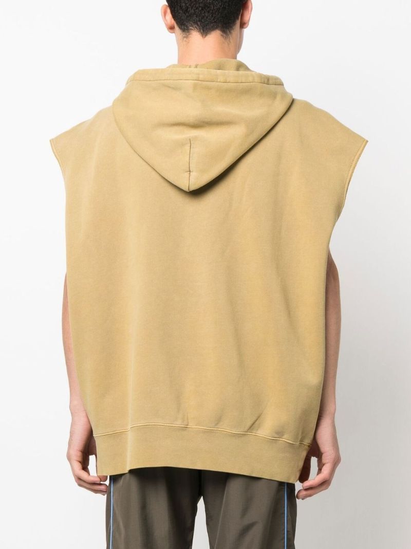 Yellow Hooded Cotton Vest