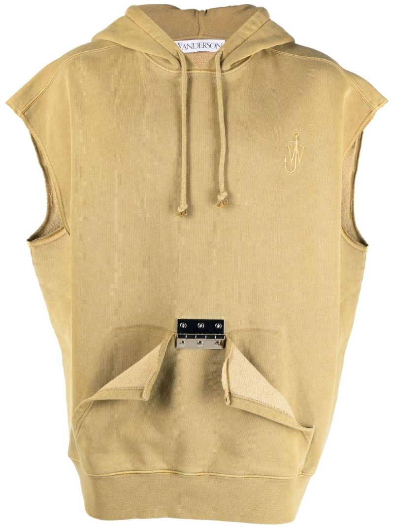 Yellow Hooded Cotton Vest