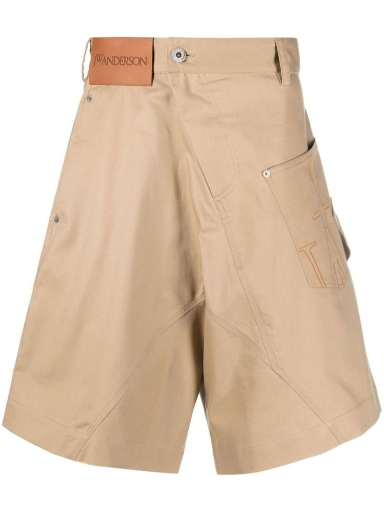 Neutral Twisted Cargo Shorts