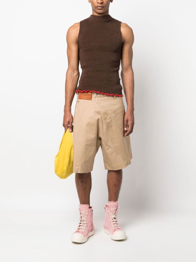 Neutral Twisted Cargo Shorts