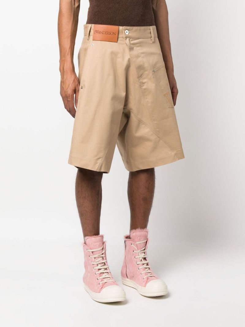 Neutral Twisted Cargo Shorts