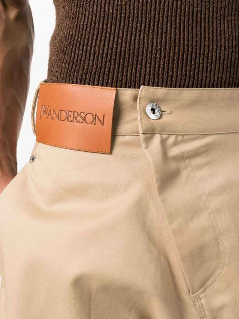 Neutral Twisted Cargo Shorts