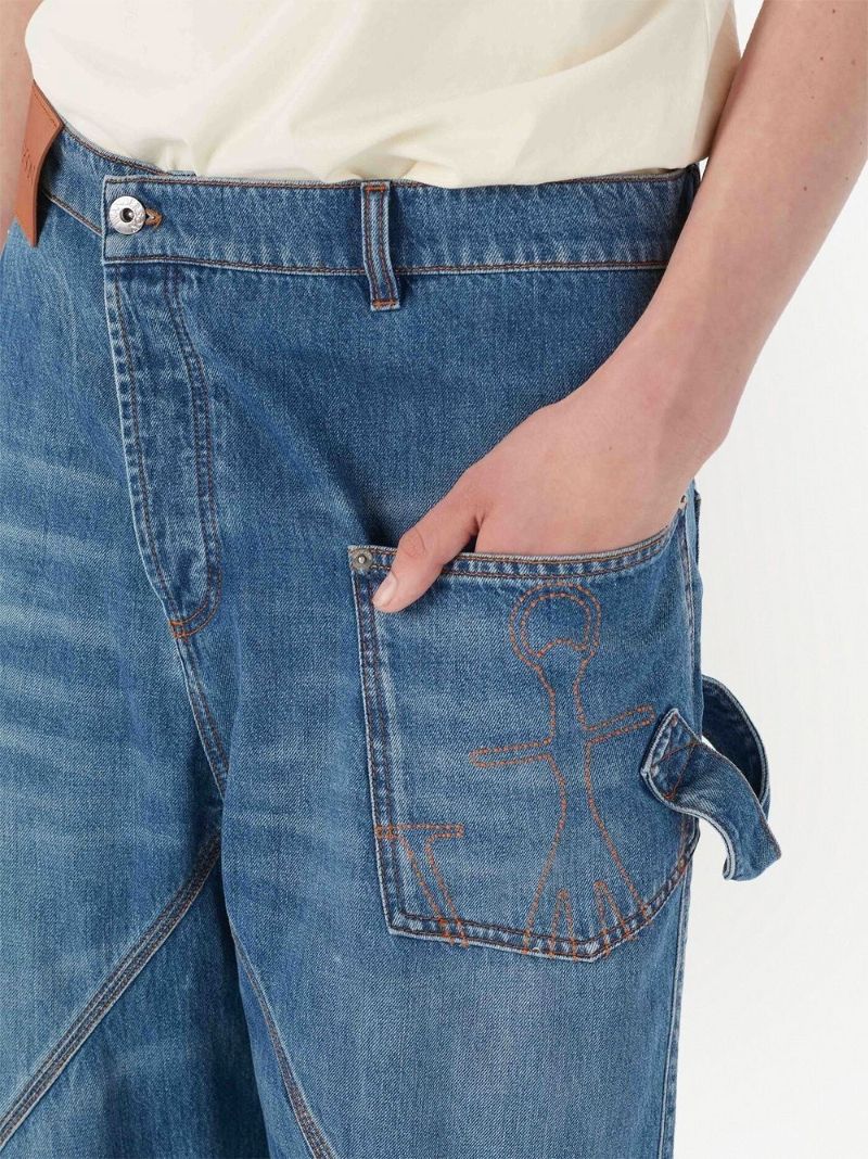 Blue Wide-leg Jeans