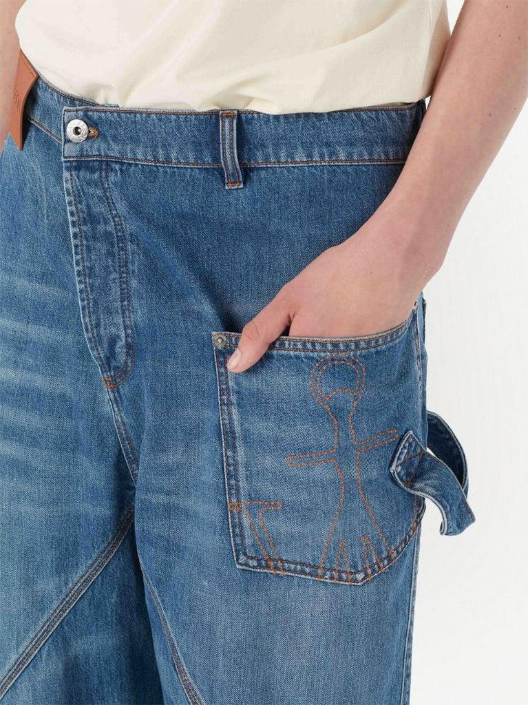 Blue Wide-leg Jeans