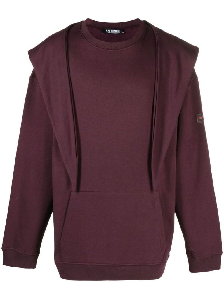 Purple Deconstructed Cotton Hoodie