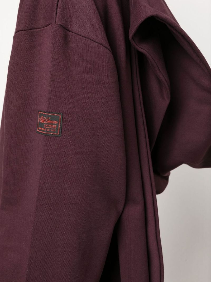 Purple Deconstructed Cotton Hoodie
