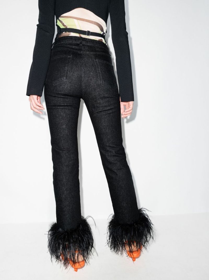Feather Trim Jeans