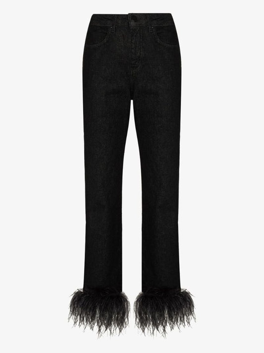 Feather Trim Jeans
