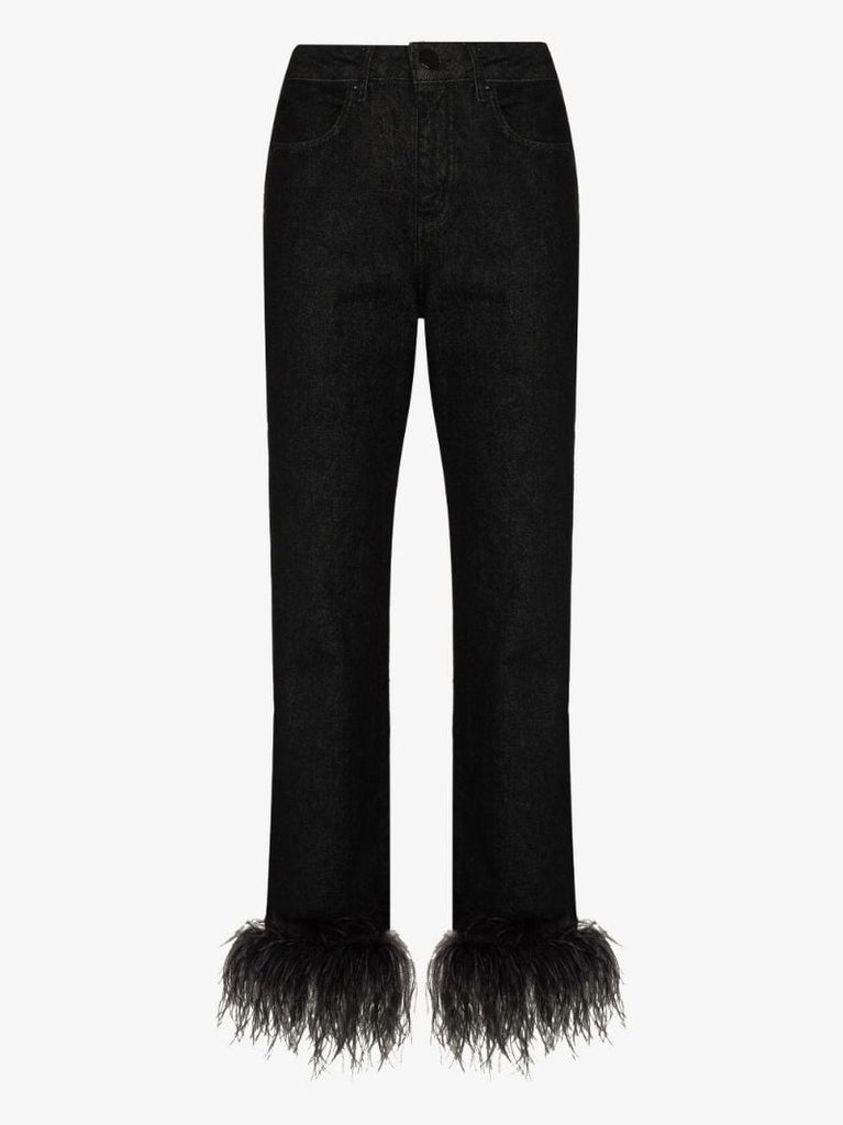 Feather Trim Jeans