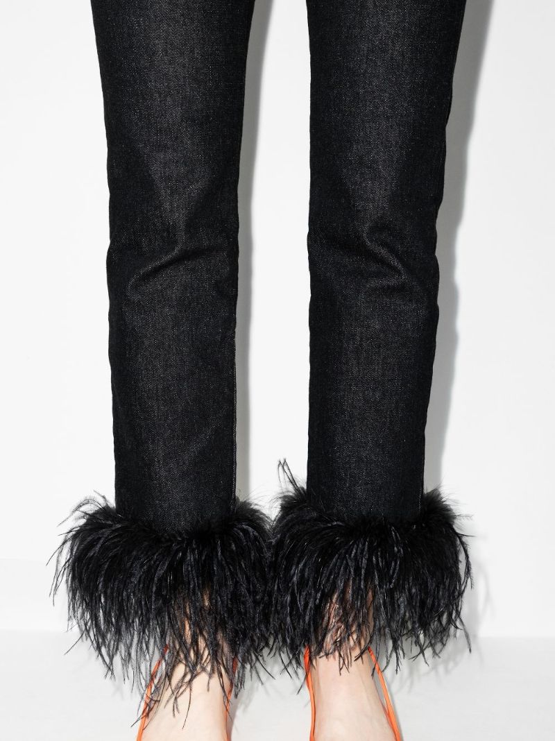 Feather Trim Jeans