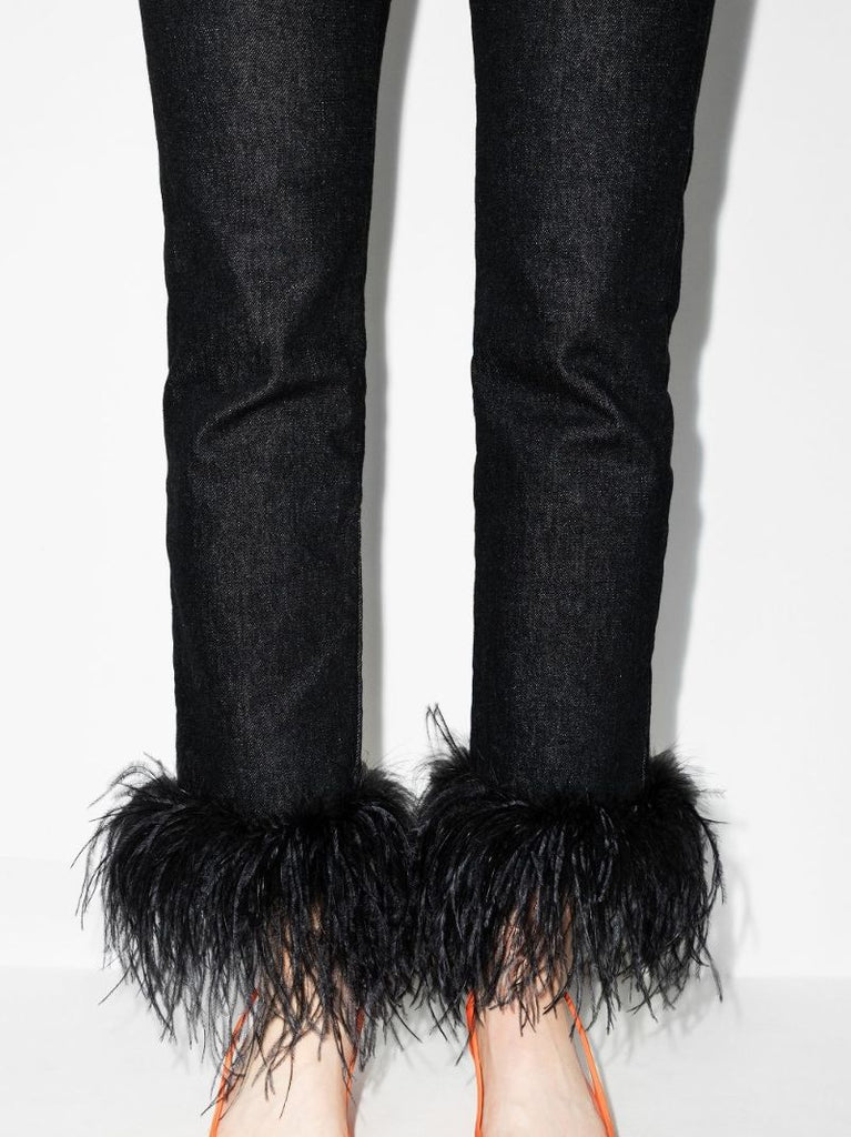 Feather Trim Jeans