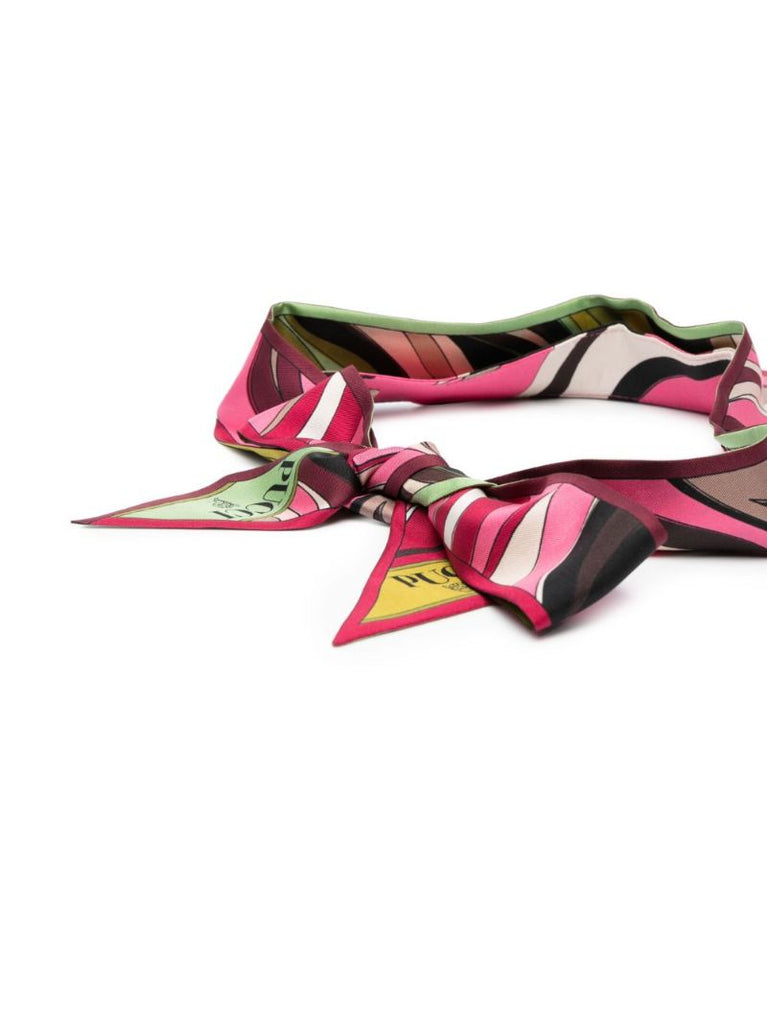 Pink Fiamme Print Silk Visor