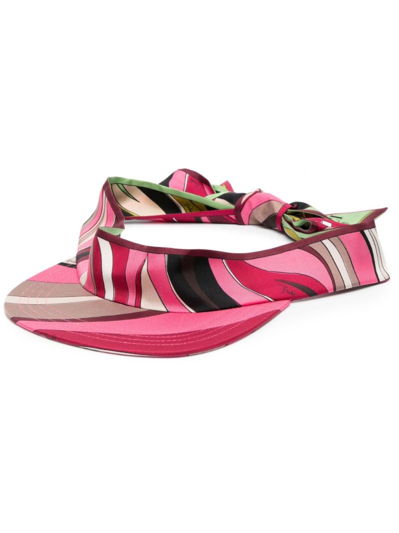 Pink Fiamme Print Silk Visor