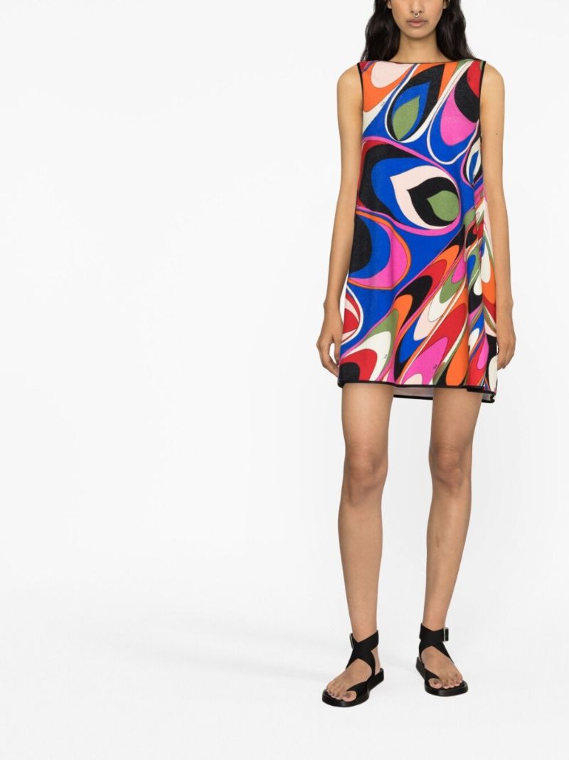 Multicolour Onde Goccia Print Shift Dress