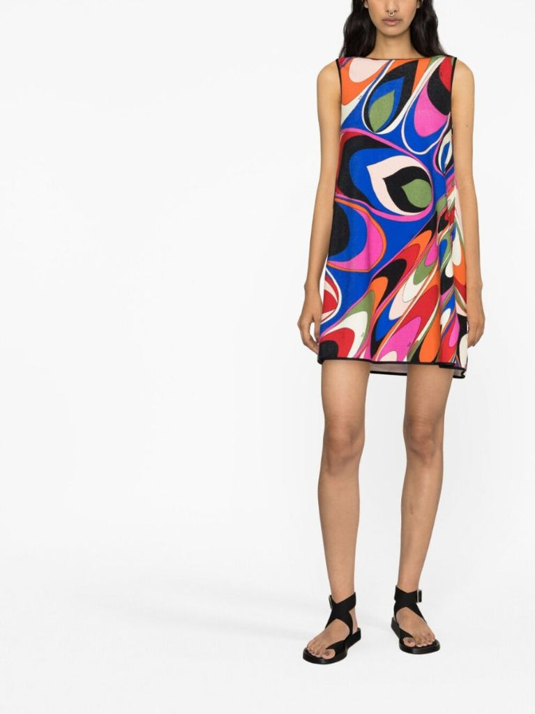 Multicolour Onde Goccia Print Shift Dress