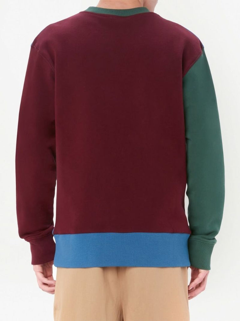 Blue Colour Block Crewneck Sweatshirt