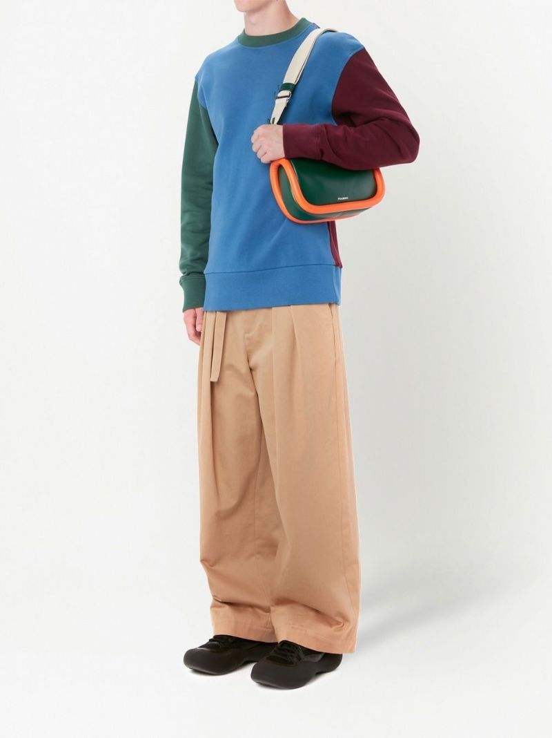 Blue Colour Block Crewneck Sweatshirt