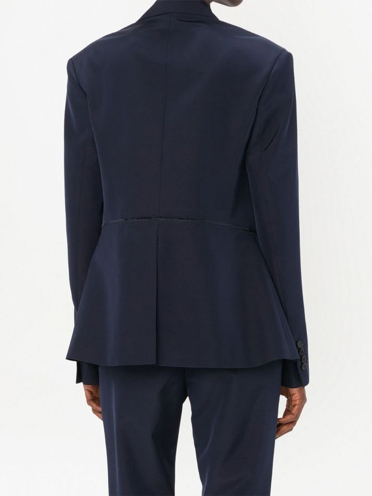Blue Deconstructed Single Breasted Blazer