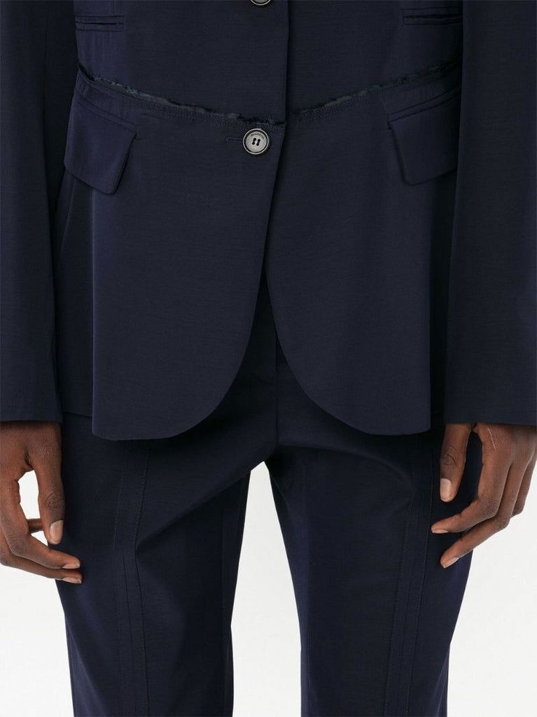 Blue Deconstructed Single Breasted Blazer