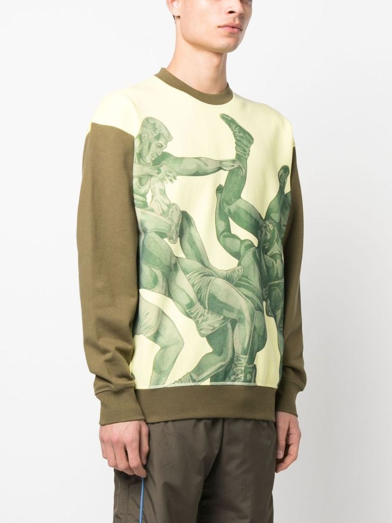 Yellow  Pol Anglada-print Cotton Sweatshirt