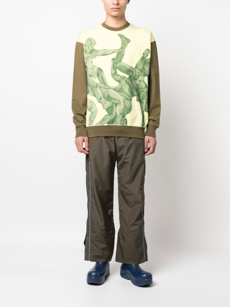 Yellow  Pol Anglada-print Cotton Sweatshirt