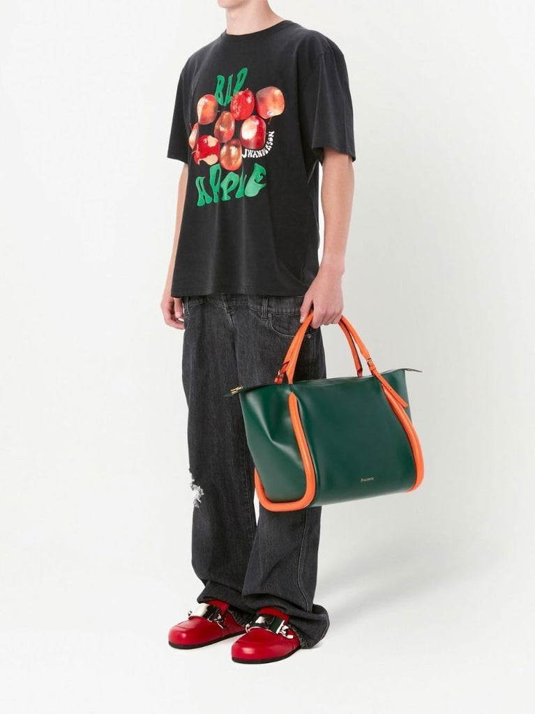 Black Bad Apple Print Cotton T-shirt