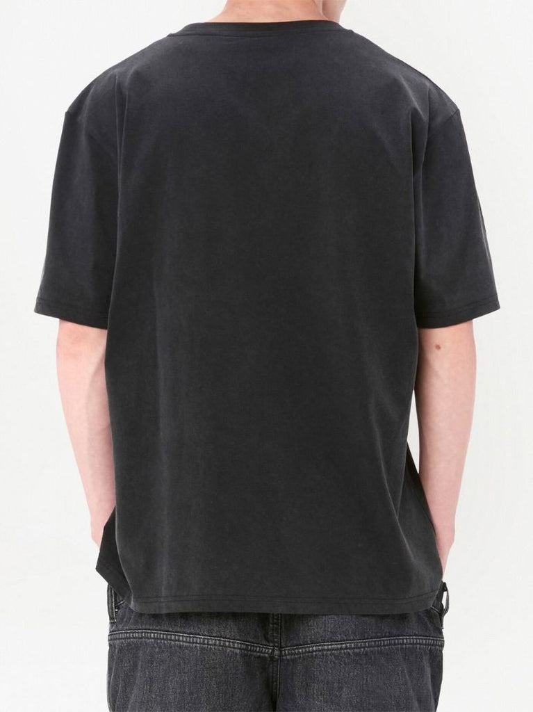 Black Bad Apple Print Cotton T-shirt