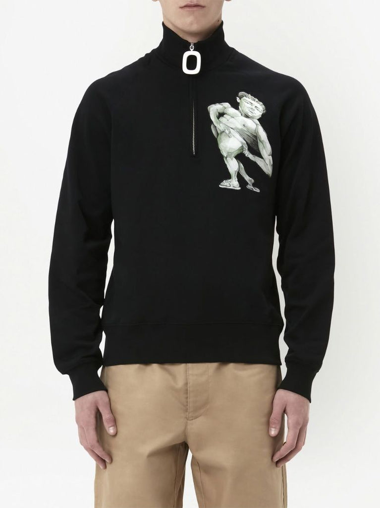 Black Pol Anglada Print Half-zip Sweatshirt