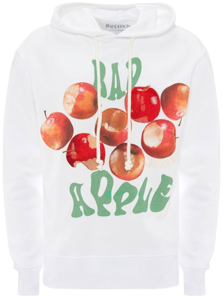 White Bad Apple Cotton Hoodie
