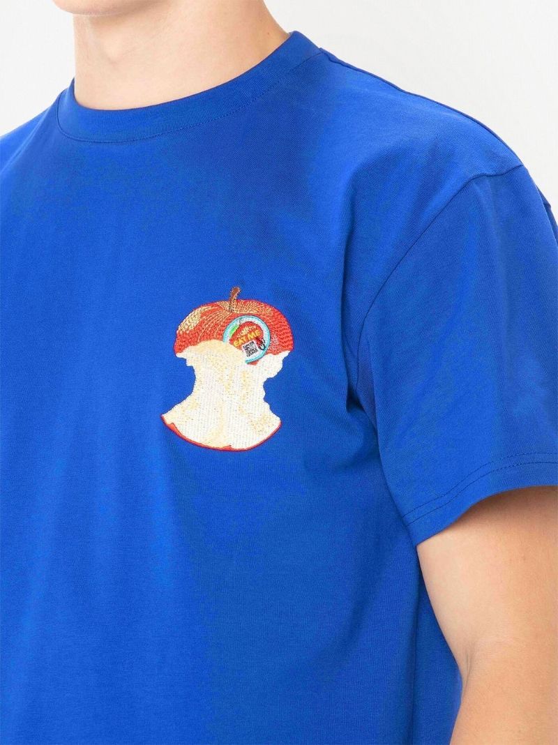 Blue Apple Core Cotton T-shirt